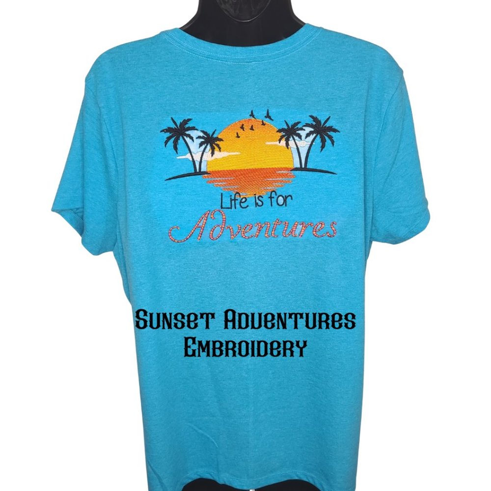 Sunset Beach Embroidered T-shirt